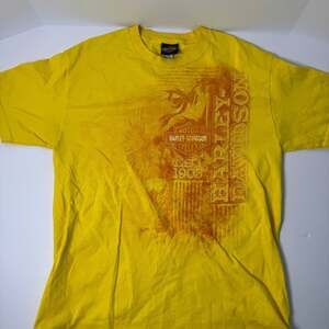 Vintage Harley-Davidson Yellow Graphic Eagle T-Shirt, Size L